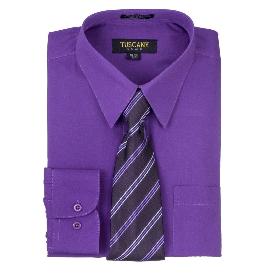 Mens purple windowpane dress shirt