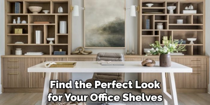 How to decorate shelves in office