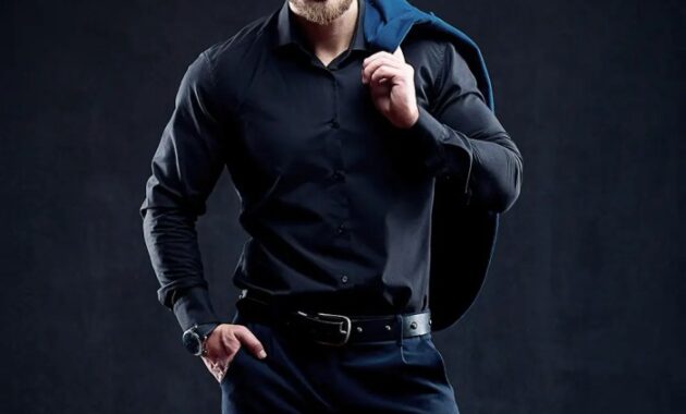 Red Black Dress Shirt Mens Stylish and Versatile Attire for Men