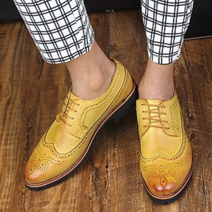 Yellow mens dress shoes