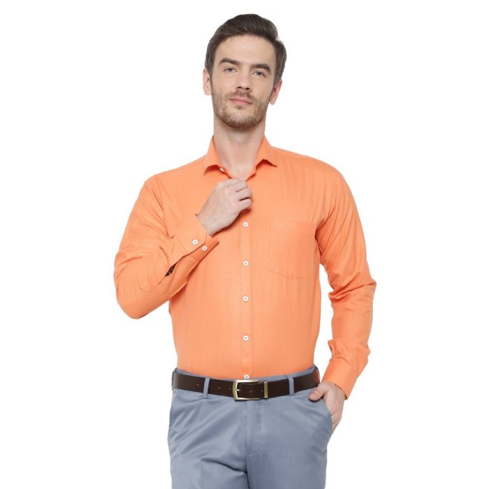 Peach color mens dress shirt