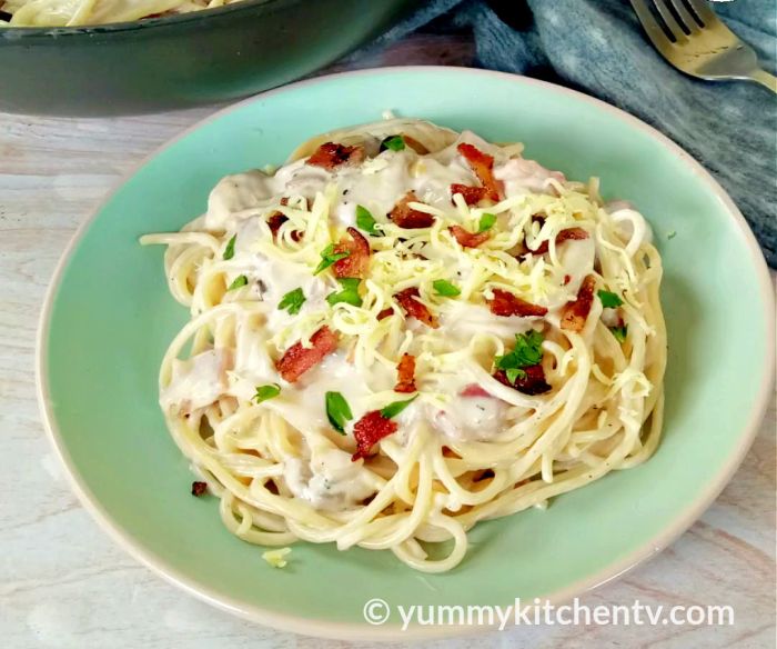 How to cook fettuccine carbonara filipino style