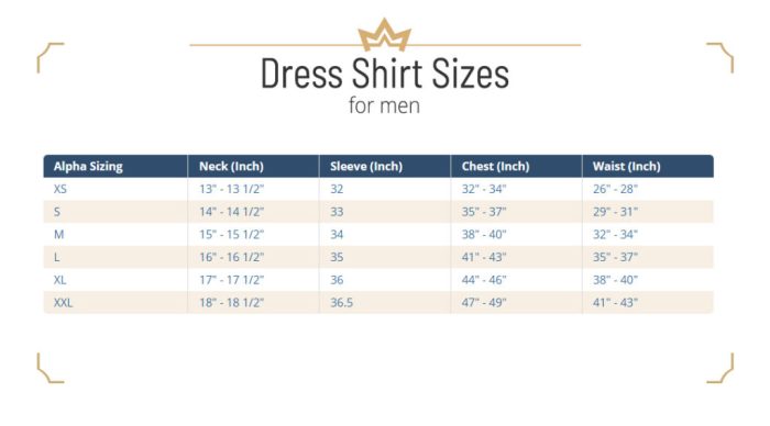 Chart shirt size men guide sizing mens shirts dress measurements guys clothes clothing sleeve long sewing large fits choose board