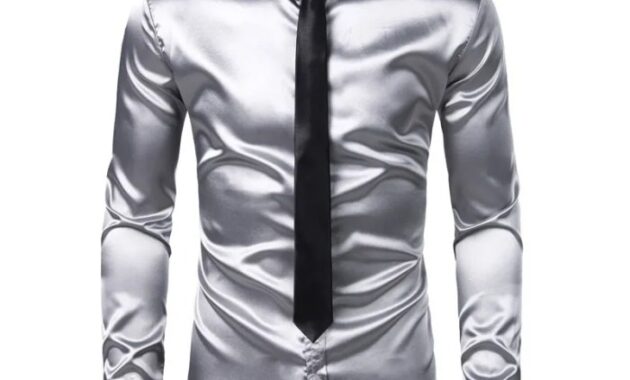 Silver Mens Dress Shirt Elevate Your Style with Elegance and Sophistication