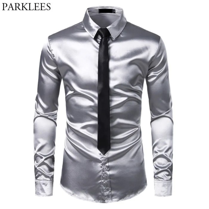 Silver mens dress shirt