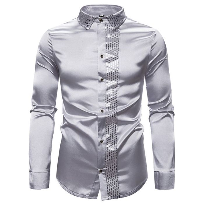 Silver mens dress shirt