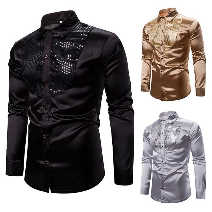 Silver mens dress shirt