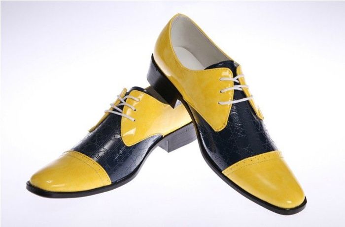 Yellow mens dress shoes